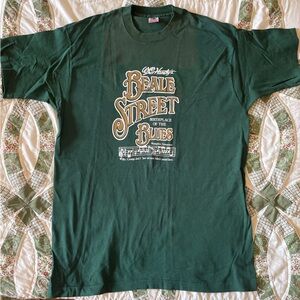 VTG 80s Beale Street Blues Memphis Tennessee Graphic Tee - Dark Green Size XL